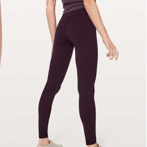 NWT Lululemon Wunder Under High Rise Leggings Black Cherry